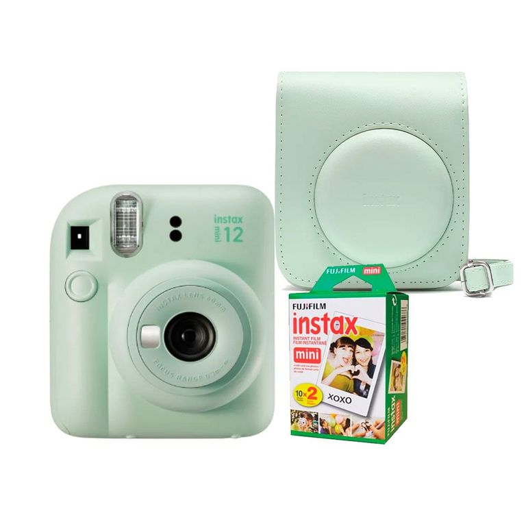 Camara Instax Mini 12 Verde+Estuche12+Peliculax20