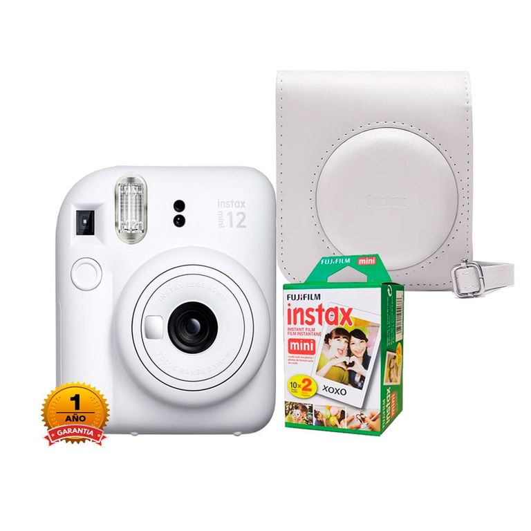 Camara Instax Mini 12 Blanco+Estuche12+Peliculax20