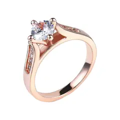 LA TIENDA 88 JOYAS Y ACCESORIOS - La Tienda 88 - Anillo De Compromiso Mujer Bañado en Oro de 18k. - Rosa