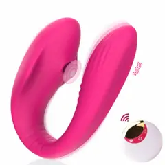 GENERICO - Vibrador con Succionador Potente Control Remoto - Rosado