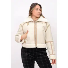 GENERICO - Casaca Casual Cazadora Mujer - Crema