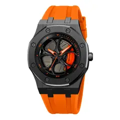 SKMEI - Reloj 2359 Giratorio Naranja correa silicona_.