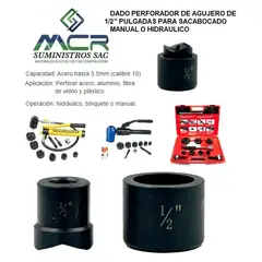 GENERICO - DADO PERFORADOR DE AGUJERO DE MEDIA PULGADAS PARA SACABOCADO