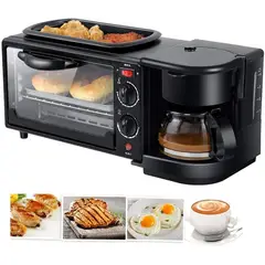 OEM - Maquina de Desayuno 4en1 Horno Cafetera y Freidora
