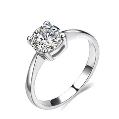 LA TIENDA 88 JOYAS Y ACCESORIOS - La Tienda 88 - Anillo de Compromiso Mujer Bañado en Oro 18k - Blanco