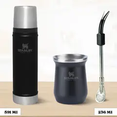 STANLEY - Combo Termo Classic 591 + Matero 236 Ml + Bombilla Negro