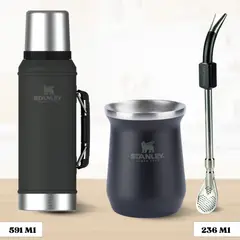 STANLEY - Combo Termo Classic 946 + Matero 236 Ml + Bombilla Negro