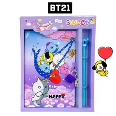 GENERICO - Agenda Notebook Planner Purple con Candado BTS BT21