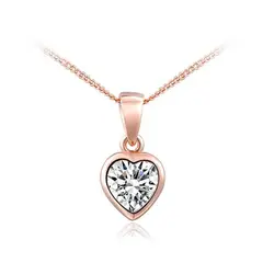 LA TIENDA 88 JOYAS Y ACCESORIOS - La Tienda 88 - Collar Mujer Corazón Amor bañado en Oro de 18k. - Rosa