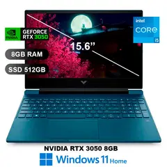 HP - Laptop Gamer Victus 15-fa0021la I5-12450H, RTX3050, 8GB RAM, 512GB SSD, 15.6 (A14LCLA)