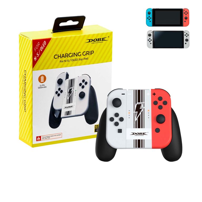Joycon Grip Con Power Bank Para Nintendo Switch Fat y Oled Blanco