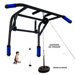 HOLGU - Barra 2 en 1 Paralela Calistenia + SISTEMA DE POLEAS