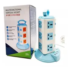 GENERICO - Torre Enchufe Tomacorriente Extensión Múltiple 3 Pisos + usb