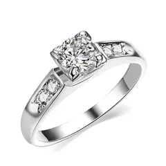 LA TIENDA 88 JOYAS Y ACCESORIOS - La Tienda 88 - Anillo De Compromiso Mujer Bañado en Oro 18k - Blanco