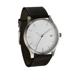 GENERICO - Reloj de Cuarzo para hombre Cuero Sintético Negro - Plateado