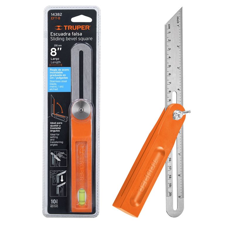Escuadra Falsa Profesional de acero inoxidable 8p 19cm