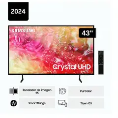 SAMSUNG - Televisor LED 43 Crystal UHD 4K 43DU7000 Tizen OS Smart TV .