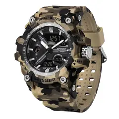SANDA - Reloj Deportivo 3355 Camuflaje Army Análogo-Digital