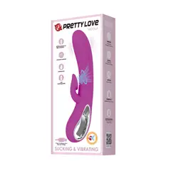 PRETTY LOVE - Vibrador Rabbit y Succionador Clitorial Nicola 24 modos Silicona USB