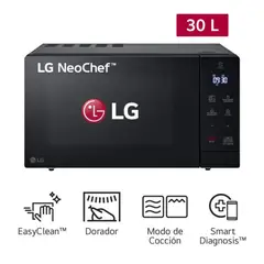 LG - Horno Microondas NeoChef™ MH7032JAS 30 Litros con Grill - Negro