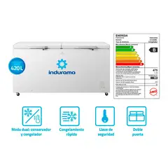 INDURAMA - CONGELADORA 420 LT CI-420BL BLANCO