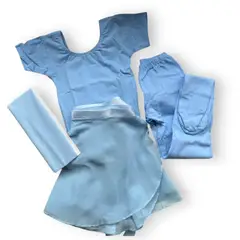 GENERICO - CONJUNTOS TRAJE DE BALLET CON FALDA ENVOLVENTE - CELESTE