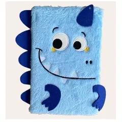 GENERICO - Cuaderno a Rayas Peluche Dinosaurio Celeste