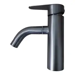 GENERICO - Grifo Caño Mezcladora lavabo pico 360 Plomo Grafito Acero Inoxidable