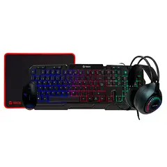 TEROS - Combo TE-4063N Teclado Mouse Headset Mouse Pad