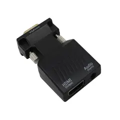 UNIVERSAL - Adaptador Convertidor HD 1080P VGA a HDMI Negro