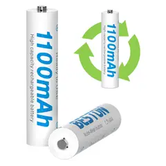BESTON - 2 Baterias de NiMH recargable AAA pilas 1.2V 1100mAh