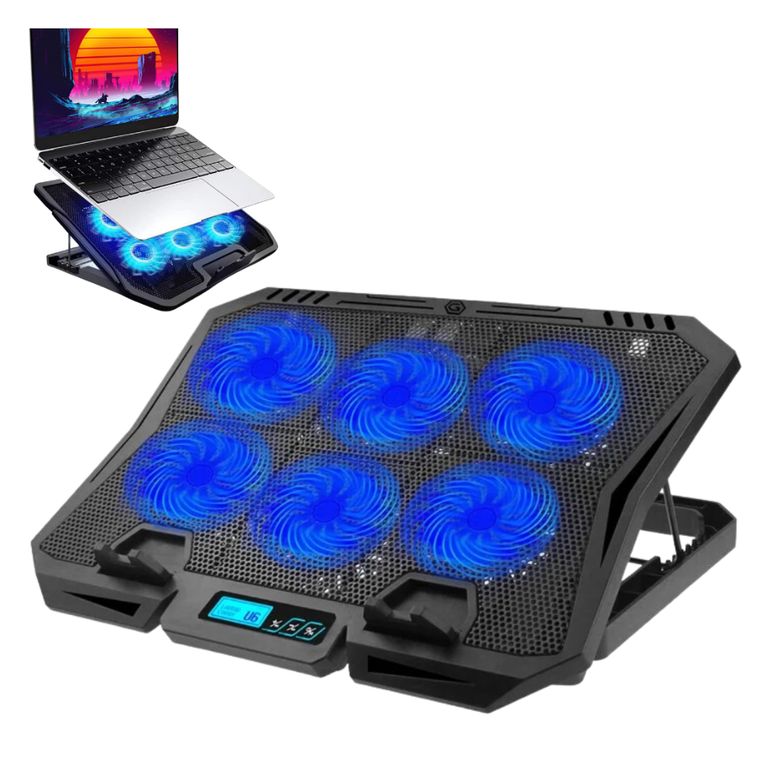 Soporte Base Cooler Ventilador para Laptop Notebook 6 ventiladores X6A