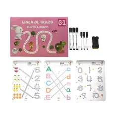 GENERICO - LIBRO DE TRAZOS PARA NIÑOS COLOR ROSADO