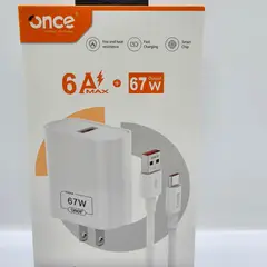 GENERICO - CARGADOR DE CELULAR ONCE 67W TYPE C BLANCO CARGA RAPIDA