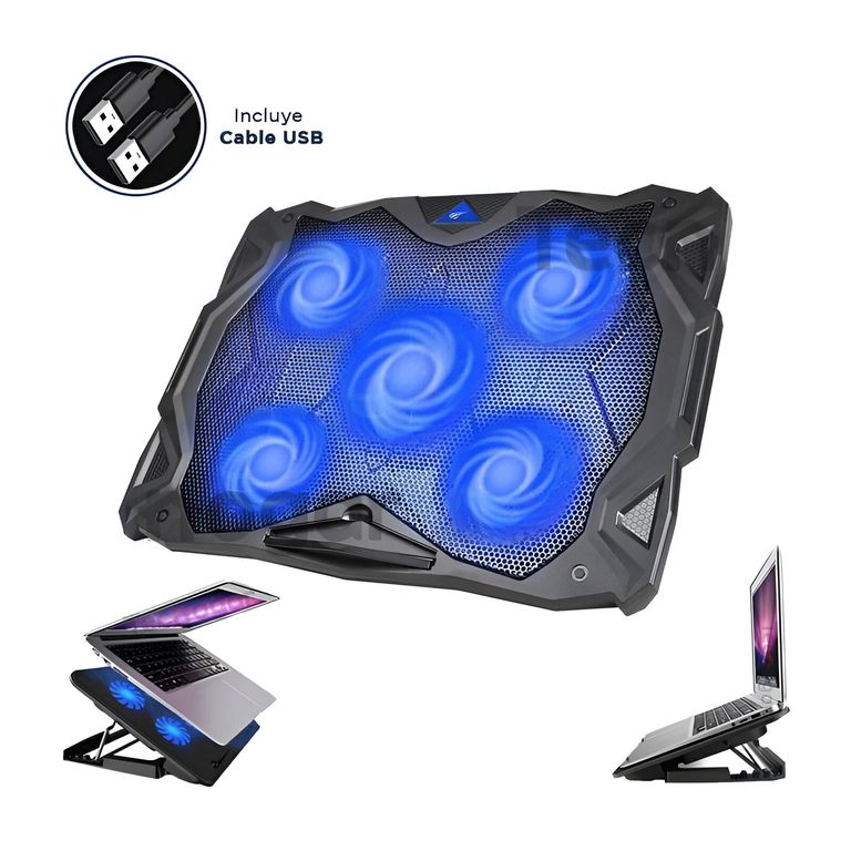 COOLER PARA NOTEBOOK 5 VENTILADORES 118