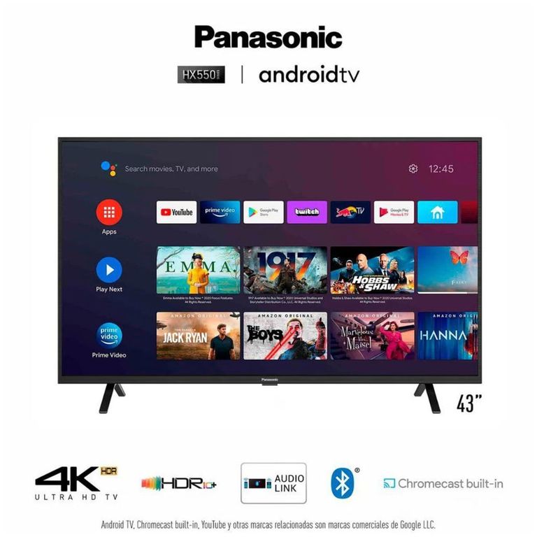 Televisor Smart 4K UHD Android 43 TC-43HX550P - Negro