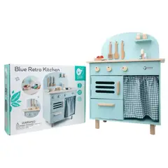 CLASSIC WORLD - Cocina Retro Azul Blue Retro Kitchen de Madera