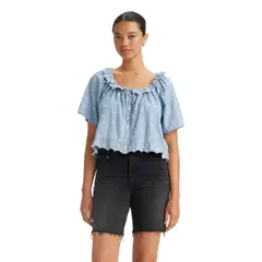 LEVIS - Blusa Mujer Lyca Manga Corta Celeste