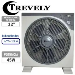 TREVELY - Ventilador mesa VT-12A - Gris 12 pulgadas