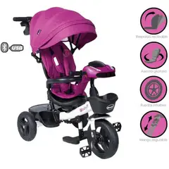 EBABY - Triciclo Guiador Aria 334 Morado Usb/Bluetooth