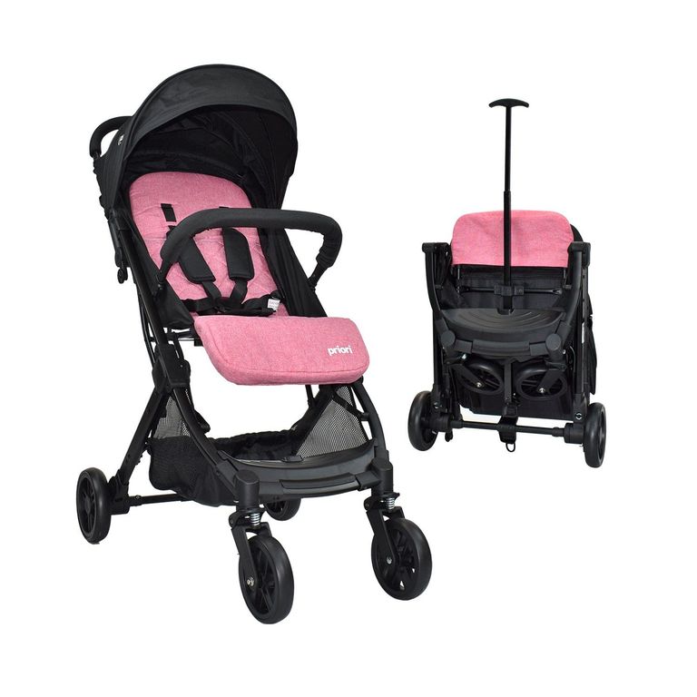 Coche Bebe Maleta Argus Negro Argus Rosa