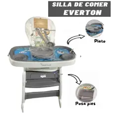 BABY HAPPY - Silla de Comer para Bebe Carpeta +Plato Silicona