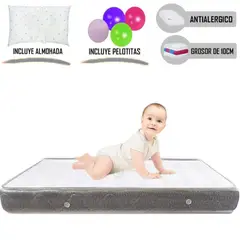 LIFESTYLES - Colchón de Bebe para Cunas pack and play de 4 Gris