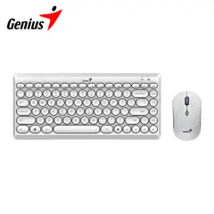 GENIUS - Teclado y Mouse Compacto Luxemate Q8000 Combo Wireless Blanco