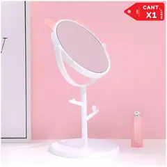 INSPIRA MARKET - Espejo Joyero de Tocador en Forma de Osito o Gatito BLANCO