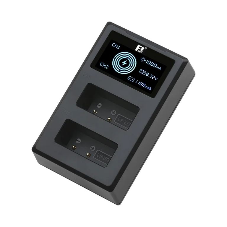 Cargador LP-E17 doble con pantalla FB