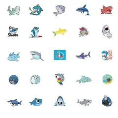 GENERICO - Pack 50 stickers impermeables Tiburones