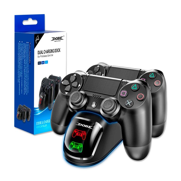 Cargador Para Mandos Estación De Carga Compatible Ps4 Negro