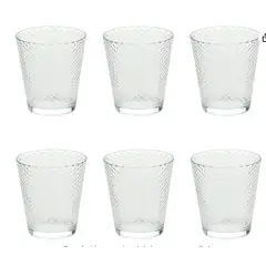 GENERICO - Set x 6 Vasos de Vidrio Diseño Burbujas 175 ml.