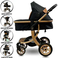 CONFORT - Coche Cuna Moisés Alfa - Negro